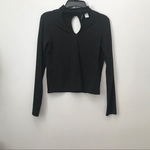 Women’s Black Shirt with Neck Collar